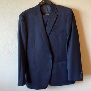 Mens suit, Lauren Ralph Lauren, 46L, solid navy blue, like new only worn once.
